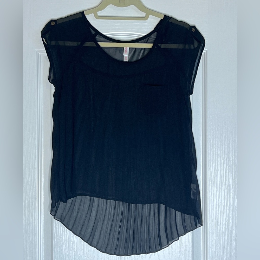 Xhilaration Black Sheer Blouse